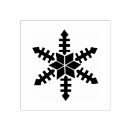 Winter Icon Stilistische Sneeuwvlok Rubberstempel