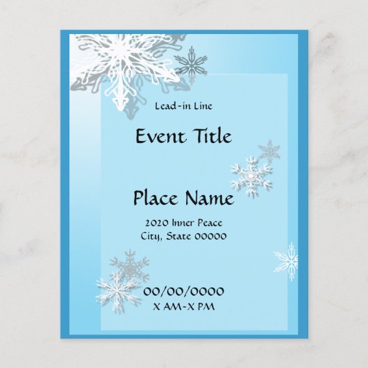 Winter Icy Snowflakes Small Event Flyer (Voorkant)