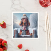 Winter Ierse setter hond Servet (Insitu)