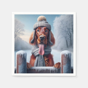 Winter Ierse setter hond Servet
