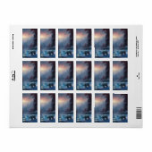 Winter IJsbeer Berg Kerstvakantie Etiket (Full Sheet)