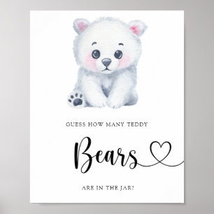 Winter IJsbeer - raad hoeveel beren Poster