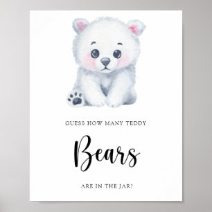 Winter IJsbeer - raad hoeveel teddyberen Poster