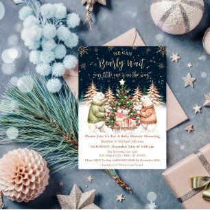 Winter IJsbeer Sneeuwvlok Baby Shower Kaart