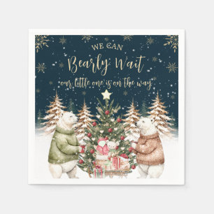 Winter IJsbeer Sneeuwvlok Baby Shower Servet