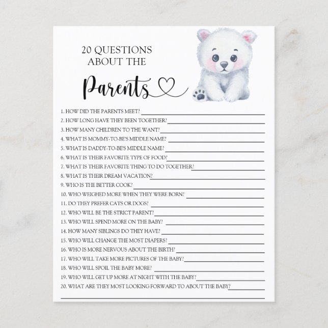 Winter ijsbeer teddybeer - spelletjes over de oude (Voorkant)