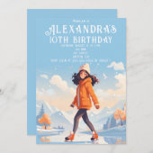 Winter IJsschaatsparty Kaart (Voorkant / Achterkant)