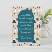 Winter illustratie Kersttijd kaart (Staand voorkant)