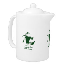 Winter illustration theepot