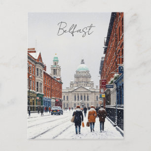 Winter in Belfast City Hall Ansichtkaart Briefkaart