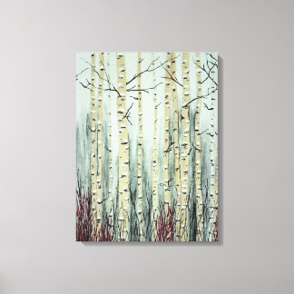 Winter in de Aspen Grove Canvas Afdruk