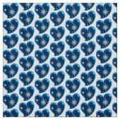 winter in de liefde-Blauwe harten Stof (Swatch)