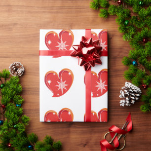 winter in de liefde-rood cadeaupapier