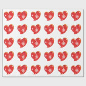 winter in de liefde-rood cadeaupapier (Vlak)