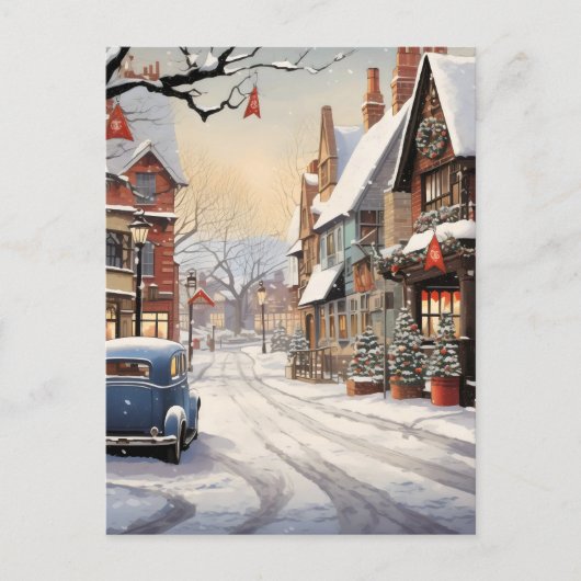 winter in de stad briefkaart (Voorkant)