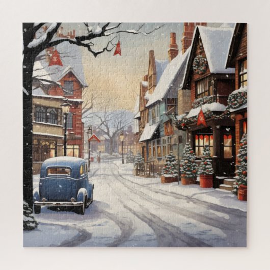 winter in de stad legpuzzel (Verticaal)
