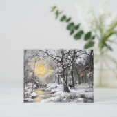 Winter in het bos briefkaart (Staand voorkant)