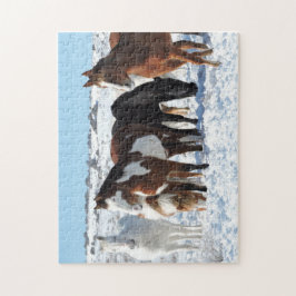 Winter in het zand-wasbekken legpuzzel