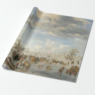 WINTER IN HOLLAND Vintage Kerst Wrapping Papier