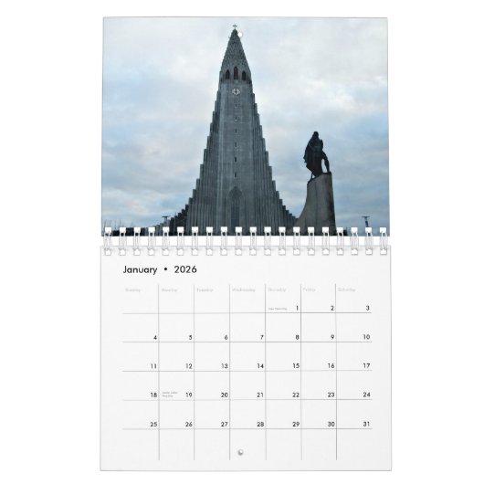 Winter in IJsland Kalender (Jan 2026)