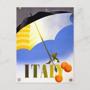 Winter in Italië Poster voor reizen teruggezet Briefkaart