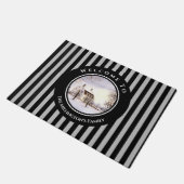 Winter in New England Kerstmis zwarte cirkel Deurmat (Schuin)