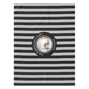 Winter in New England: Kerstzwarte grijze stropen Tafelkleed