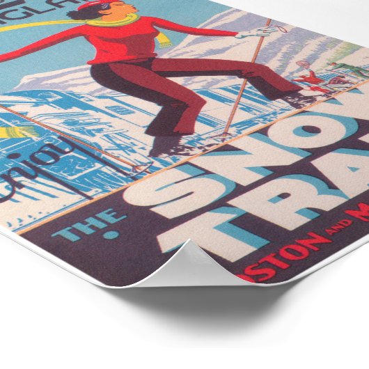 Winter in New England, Snow Train, Ski Poster (Hoek)