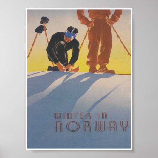 Winter in Noorwegen  skireisposter Poster (Voorkant)