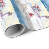 winter in Nubble LIghthouse in Maine Cadeaupapier (Rol Hoek)