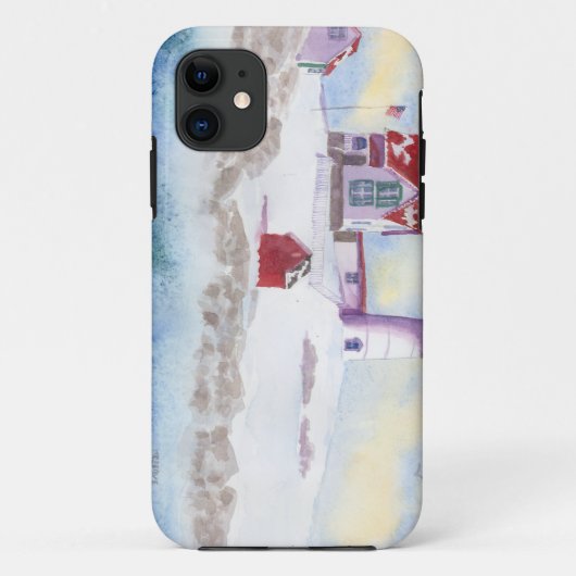winter in Nubble LIghthouse in Maine Case-Mate iPhone Case (Achterkant)