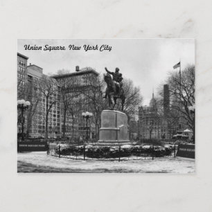 Winter in NYC's Union Square 001 Black White 002 Briefkaart