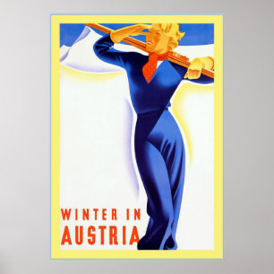 Winter in Oostenrijk ~Vintage Travel Poster