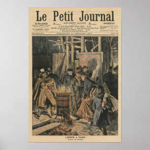 Winter in Parijs, rond de brazilier Poster