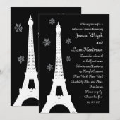 Winter in Paris repetitie: Dinner Invitation Kaart (Voorkant / Achterkant)