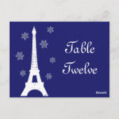 Winter in Paris Table Number Briefkaart indigo (Achterkant)