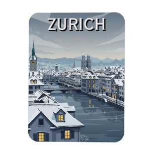Winter in Zürich Zwitserland Reizen Magneet