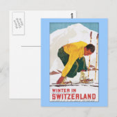 Winter in Zwitserland Briefkaart (Voorkant / Achterkant)