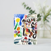 Winter ingesteld briefkaart (Staand voorkant)