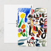 Winter ingesteld briefkaart (Voorkant / Achterkant)