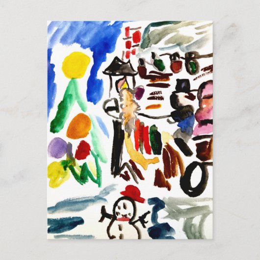 Winter ingesteld briefkaart (Voorkant)