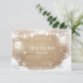 Winter Insert kaart Sneeuw Rustiek hout Mason pott (Staand voorkant)