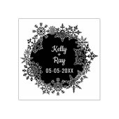 Winter Inspired Design for Wedding with Snowflakes Rubberstempel (Afrduk)