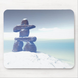 Winter inukshuk Mousepad Muismat