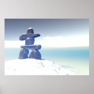 Winter inukshuk Print