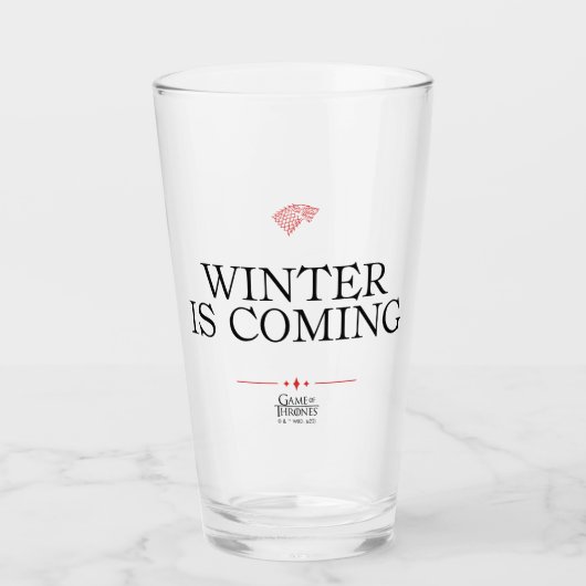 Winter is Coming Glas (Voorkant)