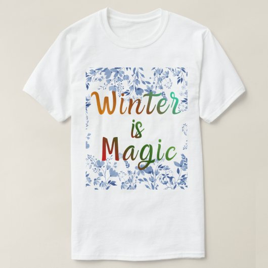 Winter is Magic - Icy Floral Frame T-shirt (Design voorkant)