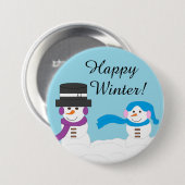 Winter is Quite Snowy: Light Blue Ronde Button 7,6 Cm (Voorkant /achterkant)
