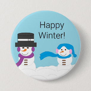 Winter is Sneeuwachtig: Lichtblauw Ronde Button 7,6 Cm