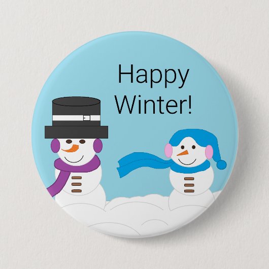 Winter is Snowy:  Light Blue Ronde Button 7,6 Cm (Voorkant)